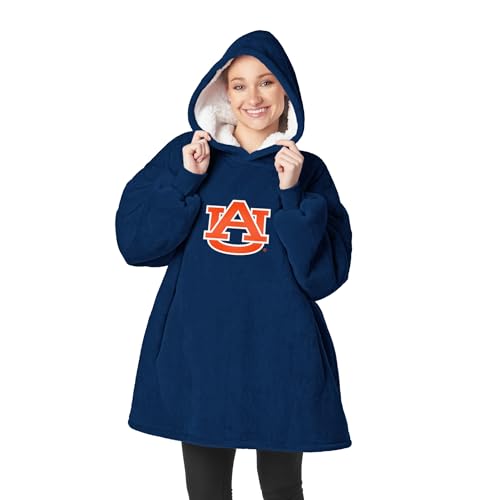 NCAA Unisex Oversized Sherpa Pullover Hoodie - Auburn Tigers Team Color, One Size