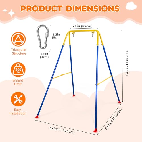 Foldable Baby Swing Stand for Indoor & Outdoor Use - Fits Most Swings