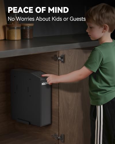 Biometric Gun Safe for Handgun Bedside with Quick Access & Passcode - HOLEWOR