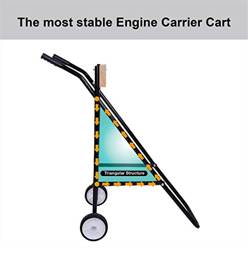 LEADALLWAY Wooden 5-15HP Folding Outboard Motor Stand & Carrier Cart for Small Boats
