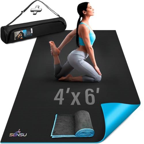 Sensu 6' x 4' x 9mm Extra Thick Yoga Mat Non-Slip for Hot Yoga & Pilates