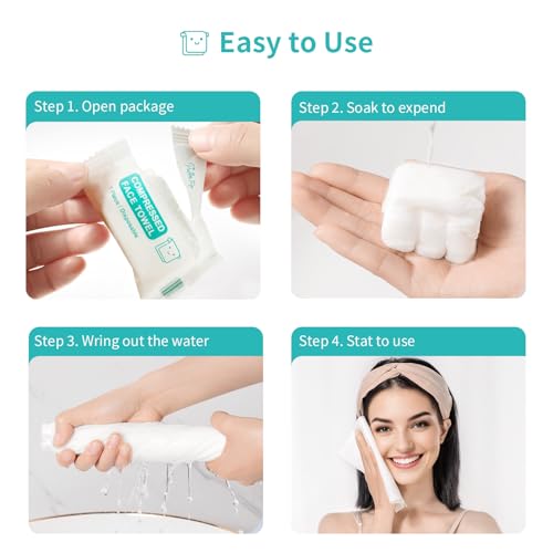 Disposable Compressed Face Towels 28pcs Large Soft & Thick, Travel-Ready
