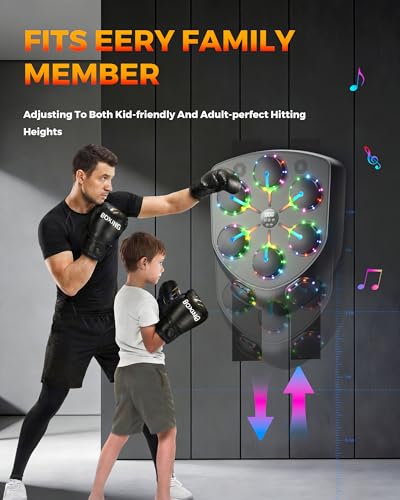AzureHaven XX-Large Music Boxing Machine with LED Lights & Bluetooth Speaker