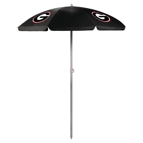 PICNIC TIME NCAA Georgia Bulldogs Outdoor Canopy Sunshade Beach Umbrella 5.5' - Small Patio Umbrella - Beach Chair Umbrella