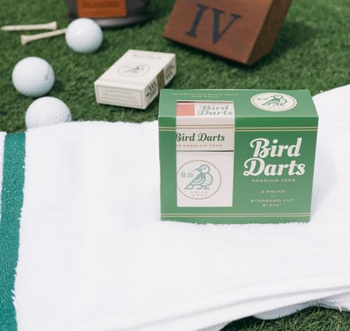 72 Golf Tees Pack of 4 - Bamboo Wooden Tees in Cigarette-Style Packaging for Golfers