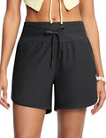 ISEEGZ 5-Inch Women’s Swim Board Shorts Large Black