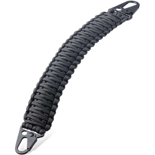 Black 12.6-inch Paracord Handle for MOLLE Water Bottle Holder & Backpack