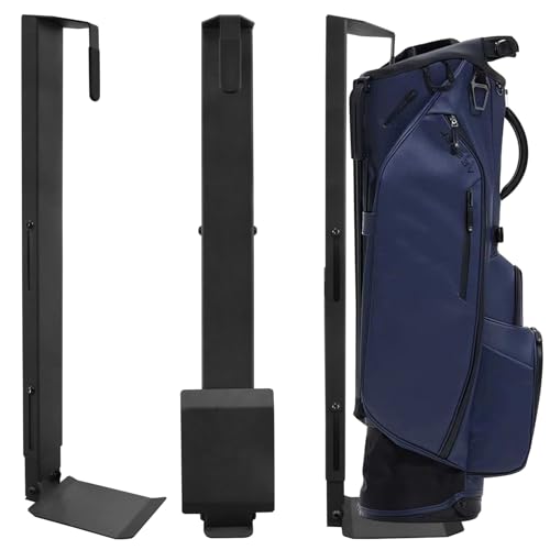 Wall Mount Golf Bag Storage Rack with Retractable Air Spring System - Black