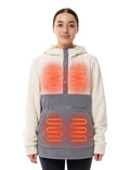 X-Large Heated Hoodie with 12V 16000mAh Power Bank - Unisex White/Grey
