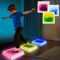 Kids Glow-In-The-Dark Sensory Stepping Stones Set - Non-Slip Indoor & Outdoor Balance Toys for Toddler Development