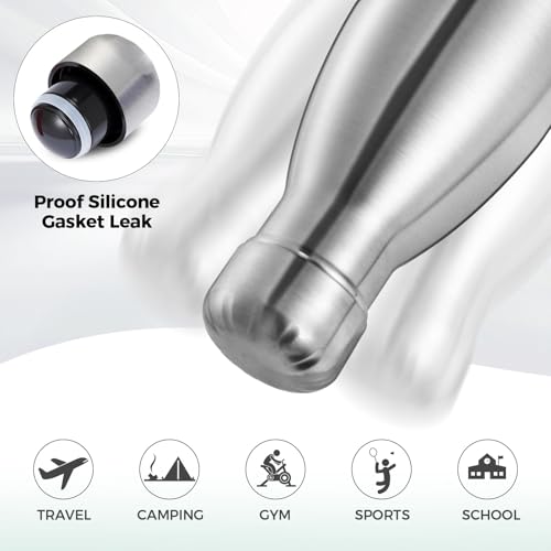 17oz Insulated Water Bottles Multi-Pack - Silver, 4 Pack