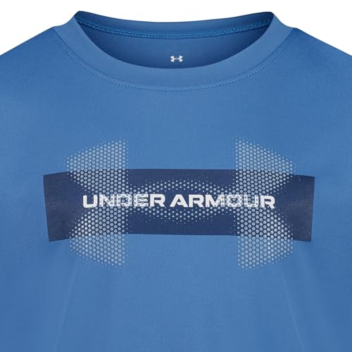 Under Armour Boys Logo Graphic T-Shirt - Aegean Blue, Relaxed Fit, 5