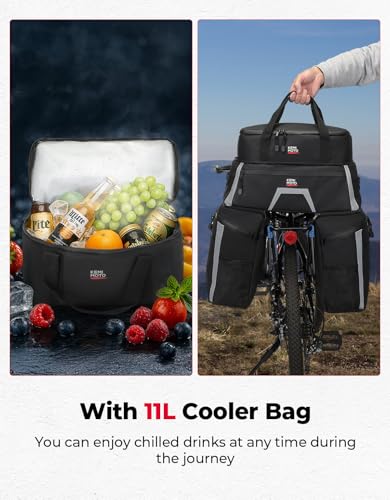 KEMIMOTO Bicycle Panniers Combo 4-in-1 with Cooler Bag Waterproof Rain Cover