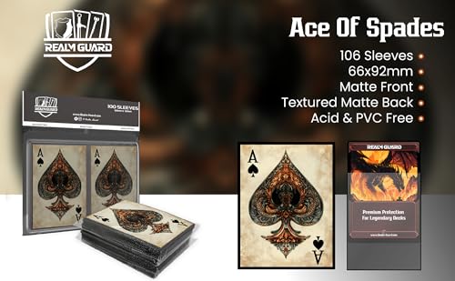 Regular Hand-Drawn Textured Matte Card Sleeves 100 Count for TCG/MTG - Realm Guard