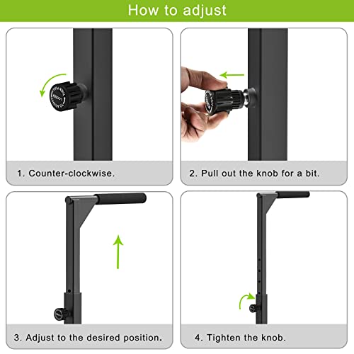 SELEWARE Adjustable Dip Bar Station Black for Home Gym Upper Body Workout