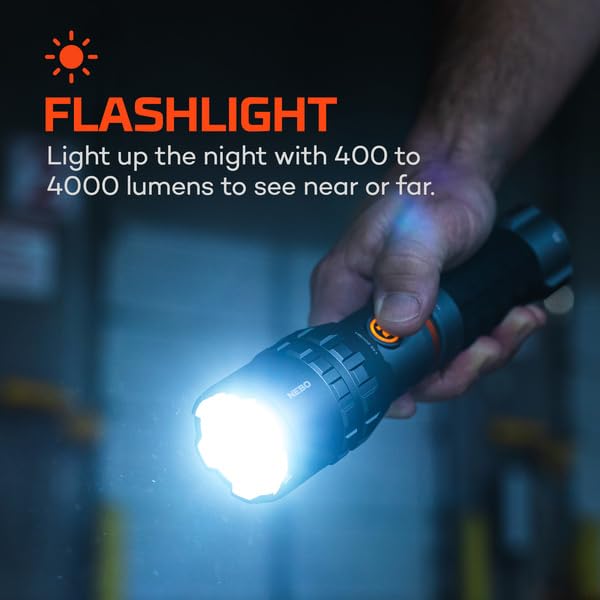 NEBO SLYDE King 4K LED Flashlight & Work Light, Rechargeable, Waterproof