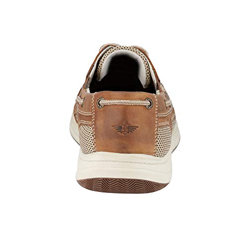 Dockers Mens Beacon Leather Boat Shoe - Dark Tan, Water-Resistant, Stain Defender