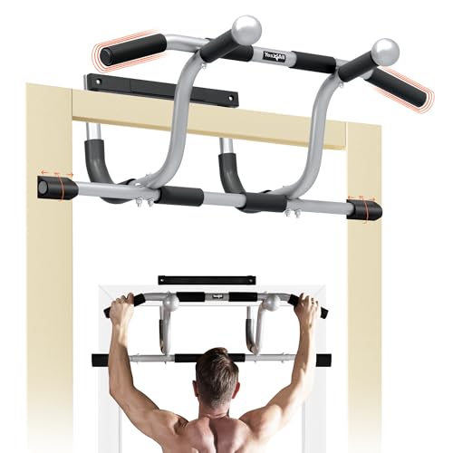 Yes4All Heavy Duty Door Pull Up Bar for Home Gym, Supports 300 lb, Multi-Grip Handles, Fits 24-36 inch Doorways