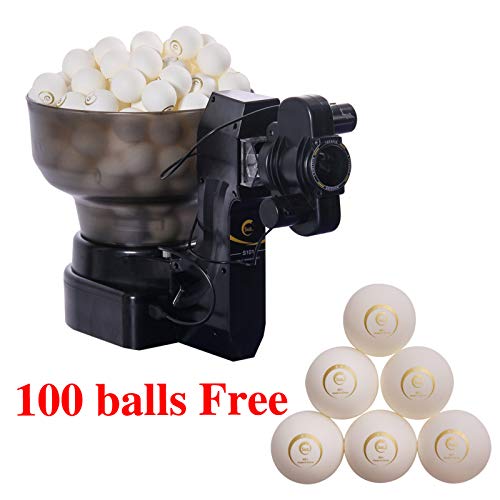 Suz S101 Ping Pong Robot with 100 Balls for Solo Practice & Training