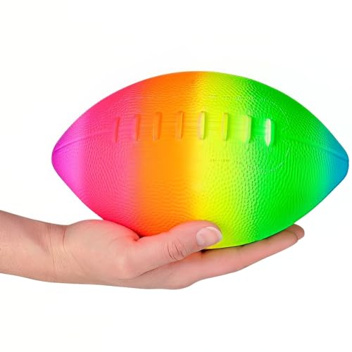 Rainbow Football - 9-Inch Colorful Outdoor Soccer Ball for Kids & Parties