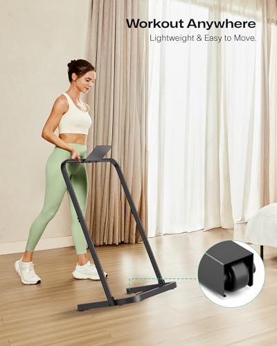 UREVO Carbon Black Walking Pad Handle Bar - Universal Treadmill Conversion Accessory, 23.6'' Wide, Quick Assembly & Sturdy Design