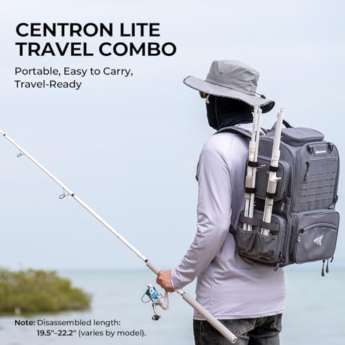 KastKing Centron Lite Travel Spinning Fishing Rod & Reel Combo 6'6" M- 2000 Reel, 4-Piece