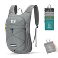 Foldable Hiking Backpack 15L - Lightweight Travel Daypack with Gray Color