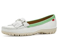 Golf Moccasins for Women - Lexington 2 White Grainy Lime, 8.5