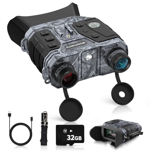 WOSPORTS Camo Gray Night Vision Binoculars 48MP Photo & 4K Video, Long-Range IR