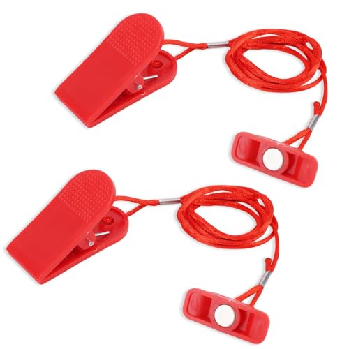 2 Pack Treadmill Magnet Safety Keys - Emergency Stop Clips