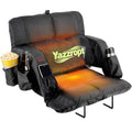Wide Dual-Zone Heated Stadium Seat with Back Support - 25in, Extra Thick Cushion, Adjustable Backrest & Cup Holder