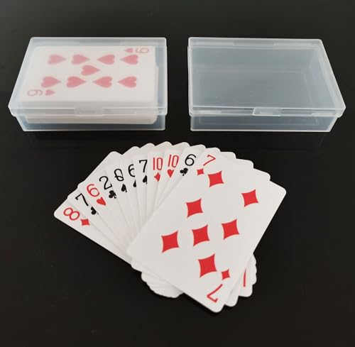 18-Pack Clear Plastic Playing Card Deck Boxes for Storage and Organization