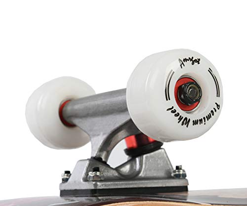 WiiSHAM 31-Inch Black Complete Beginner Skateboard for Kids & Adults, 7 Ply Maple