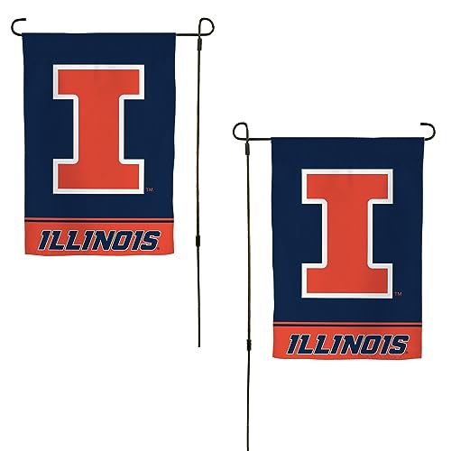 Blue Desert Cactus University of Illinois UIUC Garden Flag - Double-Sided 3-Ply Outdoor Banner