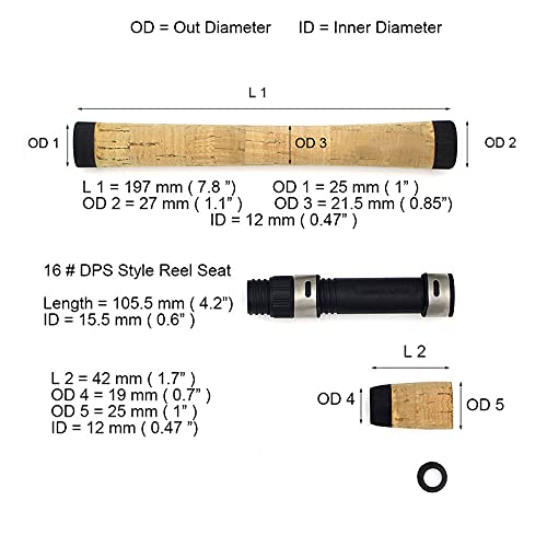 Fishing Rod Building Repair Kit Cork Handle & Reel Seat