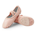 Girls Ballet Shoes for Toddlers No-Tie Pink Leather Dance Slippers - 6 Pair