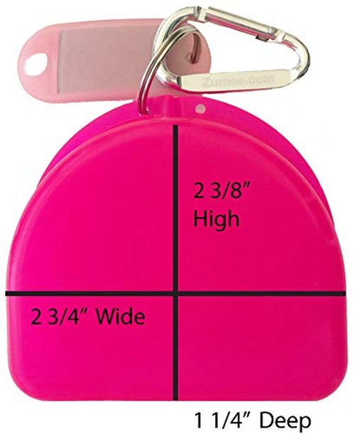 Zumoe Lacrosse 7 Standing Sticks Retainer and Mouthguard Case with Carabiner, Durable Mouthguard Case for Sports, Retainer Holder for Travel and Protection, Ideal for Secure Storage - Pink