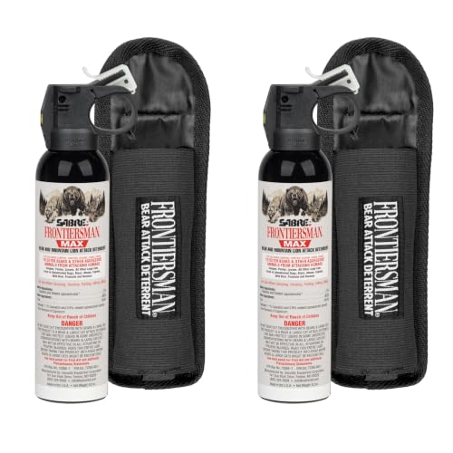 2-Pack SABRE Frontiersman MAX Bear Spray with Holster, 9.2 oz, EPA Registered for 9 Animal Species