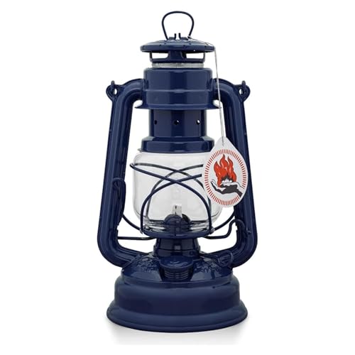Feuerhand Blue Outdoor Kerosene Lantern - Weather-Resistant Hurricane Lamp for Camping & Patio, 10 Inches
