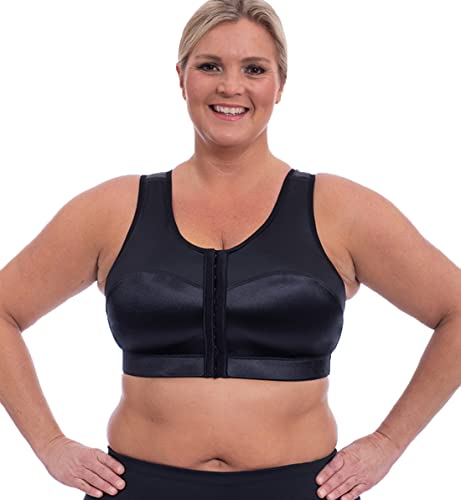 ENELL Women's Full Coverage High Impact Sports Bra Black Size 2 - Athletic Support