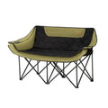 SAN HIMA Green Double Camping Chair 40.7-Inch Padded Folding Loveseat