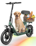 Green Hiboy Q2/U2 Electric Scooter with Seat for Adults - 22 Mile Range