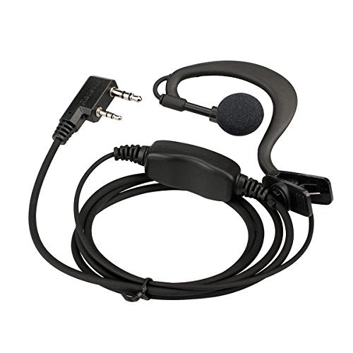 Retevis Case of 10, Two Way Radio Earpiece with Mic Single Wire Earhook Headset for RT22 RT21 RT68 RT68H H777 H777H RT86A RT86S, Compatible with Pxton, Baofeng BF-888S/BF-T26, Kenwood Walkie Talkies