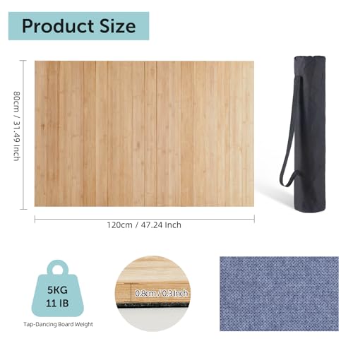 Portable Tap Dance Floor 47.8x31.5 Inches with Storage Bag Solid Cushioned Mat