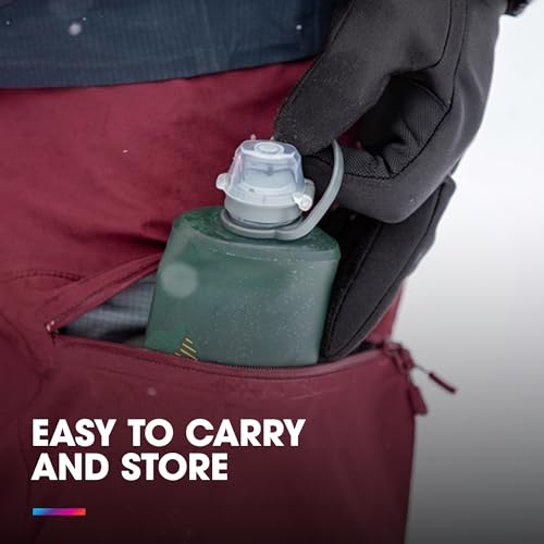 HydraPak Collapsible Water Bottle 32oz Sage Green - Leakproof & Lightweight