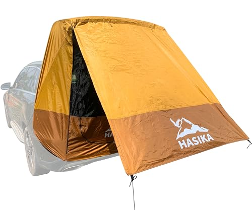 HASIKA Yellow SUV Tailgate Tent for Camping, 2-Person Car Awning, Quick Setup