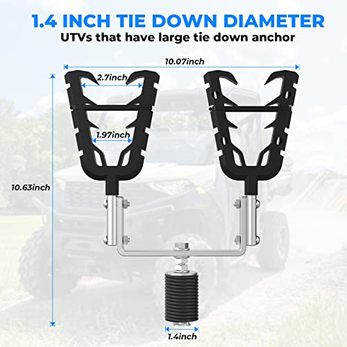 UTV Tool Rack for 1-7/16 Inch Tie-Down Holes Cargo Bed Mounting