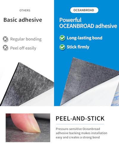 Boat Flooring with Self-Adhesive Groove Marine Decking - Black 96"L x 38"W