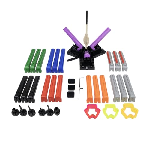 Fletching Jig Kit for Arrows and Bolts - Tower Jig, 3 Vanes, Clamp Pressure
