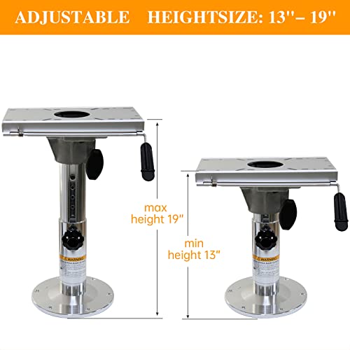 POROHOM 13-19 Inch Adjustable Boat Seat Pedestal with Slide Locking Height